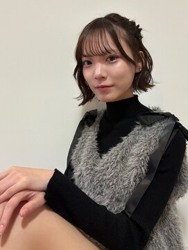 ショコラブラウン×外ハネアレンジ