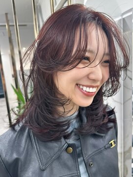 エトワール(ETOILE) レイヤーカット/ミディアムレイヤー/韓国レイヤー/レッドカラー