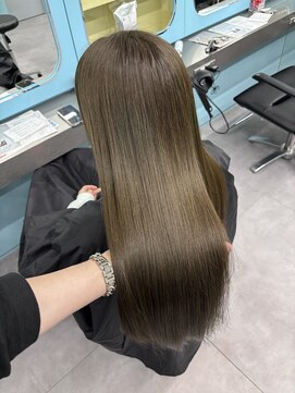 ノー バイ イオエ 西梅田(no. by ioe) ブリーチなしカラー/髪質改善/ミルクティーベージュ/小顔ヘア