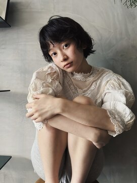 ヒュージ 三軒茶屋(huge) レイヤーボブ/くせ毛風パーマ/顔周りカット/20代30代