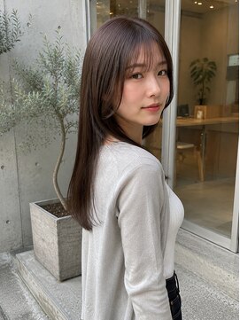 ヘアーメイク リライ(hair make rely) 横顔に沿う顔まわりレイヤーロング