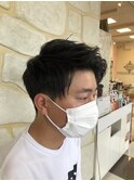ミディアムショートアップバング