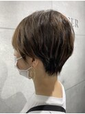 ショート×パーマ×骨格補正×大人ショート×チョコブラウン