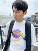 メンズ韓国風_簡単スタイリング_マッシュかきあげバングショート