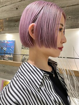 アイヴィ 表参道(IVY) ピンクカラー ミニボブ パープル ケアブリーチモードヘア