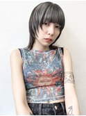くびれヘアアプリコットオレンジ夏ハイライトカラーウルフカット