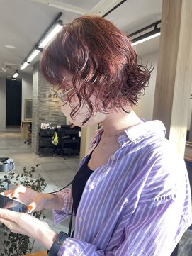 サンド 表参道(sand) ショートボブパーマ20代30代40代イヤリングカラー大人可愛い