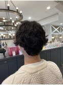ダークアッシュ/アッシュブラック/カルマパーマ/ベリーショート