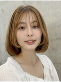 フェイスレイヤー簡単内巻きボブ韓国風ボブ
