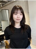 【中澤彩乃】ロングレイヤーカット韓国ハッシュカットブラウン