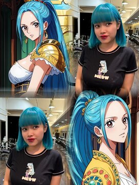 ヘアーアンドメイク ビス(HAIR&MAKE bis) ネフェルタリ・ビビカラー/シアンカラー【山崎ほのか】