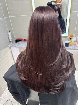 アンジェリカラボ 梅田店(ANGELICA LABO) 上品な大人可愛い赤紫カラー×似合うレイヤー×超高濃度水素川又
