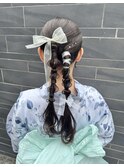 浴衣ヘア　着物ヘア　ツインアレンジ　ツインポニー