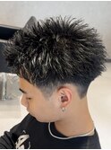 熊本 スパイキーショート パーマ 短髪 アップバング MEN'S HAIR