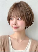 ショート ボブ ひし形ショート アッシュ ベージュ 透明感 30代
