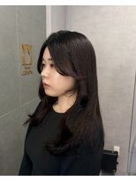 ジエクト カナウ(The Ect canow) 顔まわりカット/ロングレイヤー/チョコレートブラウン/似合わせ