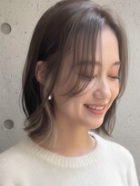 トゥルートラスト アン 下石田店(True Trust un)&nbsp;ミディアム 外ハネ イヤリングカラー シャンパンベージュ