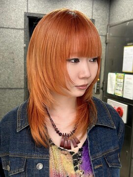 フェイス 石川町 (FACE) 高発色オレンジカラー×レイヤースタイル