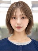 小顔見え◎くびれミディアムボブ/広がらない外ハネボブ