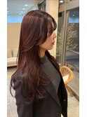 ツヤロング×顔まわりレイヤーで大人韓国ヘア♪