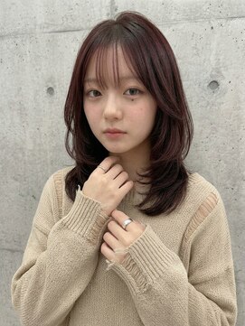 ヘアサロンエム 渋谷店(HAIR SALON M) レイヤーカット/顔周り/シースルーバング/グレージュ/
