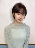 ショート×ハイライト白髪ぼかし×シルキーベージュ[心斎橋]