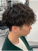 波巻きスパイラルパーマメンズマッシュパーマツイストパーマ