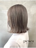 外はねボブ × グレージュカラー   pesca札幌清田店