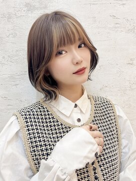 ロンド クラン 岡崎(Lond Clan) 小顔ヘア ヌーディーカラー 韓国ボブ 切りっぱなしボブ
