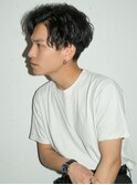 セミウェットツイストスパイラルパーマ×ワイルドツーブロック