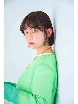 リトル 下長(little) 暗髪前髪パーマボブ
