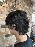 マッシュウルフ/スパイラルパーマ/かきあげ