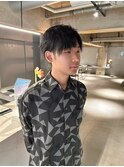 rireニュアンスパーマカルマパーマベリーショートダークアッシュ
