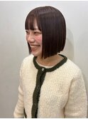 ショートストレート×ダークグレージュ
