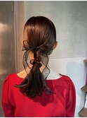 【タイトポニーテール】結婚式/二次会//銀座/ヘアセット/成人式