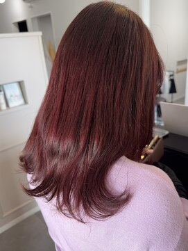 アウラヘアーサロン(aura hair salon) レッドピンクカラー