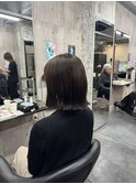 ぱつっとボブ 外ハネボブ 透明感カラー