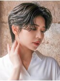 大人可愛い20代30代40代黒髪前下がりひし形小顔ボブ丸みショート