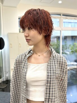 テテ(TETE) オレンジブラウンカラー/マッシュウルフ