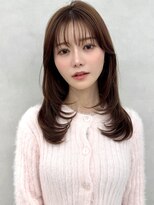 エジョン 八幡山店(Aejon)&nbsp;顔まわりレイヤーカットバタフライカットココアブラウン