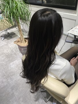 暗髪ディープベージュ　髪質改善　心斎橋