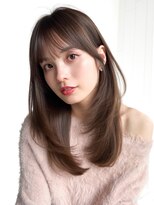 アルバム 新宿(ALBUM SHINJUKU)&nbsp;ロング顔周りレイヤー韓国ヘアココアベージュ_F1279