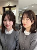 シースルーぱっつん前髪、くびれヘア