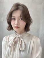 ラベル 渋谷(LAVEL) マロンベージュレイヤーボブフレンチバングブリーチなし渋谷