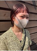 前髪可愛い♪オン眉ワイドバング×ピンクインナーカラー☆
