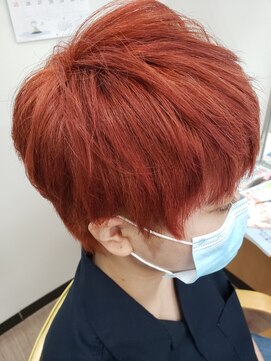 ヘアースポットイング(ing) ショートレイヤー×オレンジ