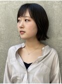 外ハネボブ　ミニボブ　暗髪