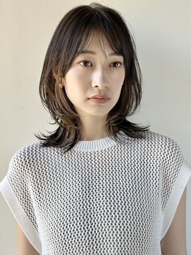 ガーデン オオタカノモリ(garden otakanomori) インナーグレージュ×小顔前髪×くびれレイヤー×暗髪ミディl