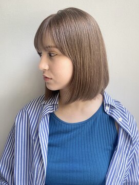 ラミエバイメルト 下北沢(lamie by melt) 花田/グレーベージュ/シアーベージュ/ブリーチ/黒髪/前髪パーマ