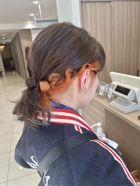 インナーカラー大人カワイイ簡単アレンジ